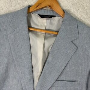 JoS. A. Bank Blazer Jacket Mens 46R Blue‎ Wool Linen Single Breasted Notch Lapel